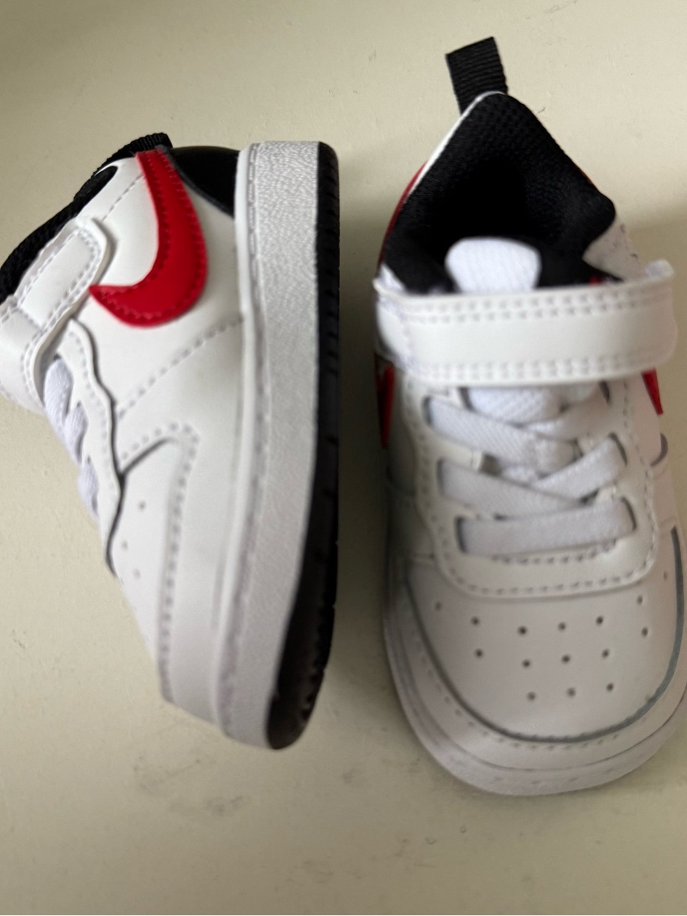 Nike Court Borough Low 2 Toddler White & University Red Sneakers - Picture 4 of 6